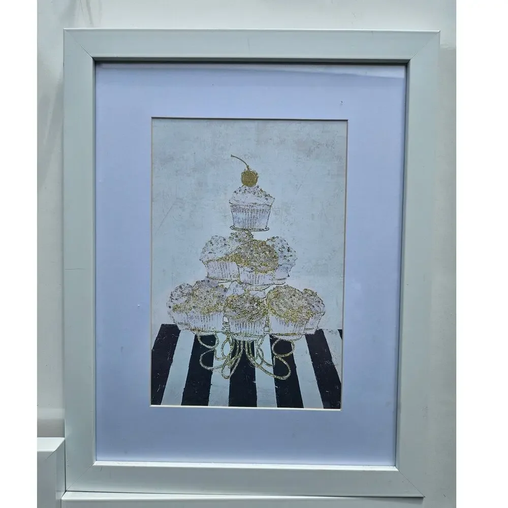 Trio of Wall Art Prints White Navy Hobby Lobby (2)14x11 and (1)16 x 12